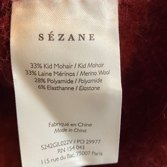 NWOT Sézane Angie Cardigan Burgundy - Size M - Picture 6 of 6